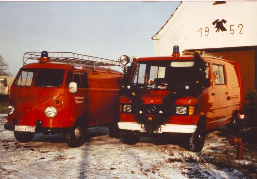Feuerwehrauto VW Bus und Mercedes MB 308